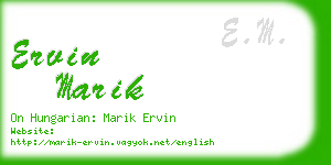 ervin marik business card